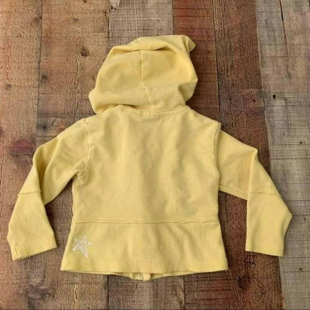 Girls athletic works yellow zip up hoodie with lightening bolts and stars - 24M - Picture 7 of 8